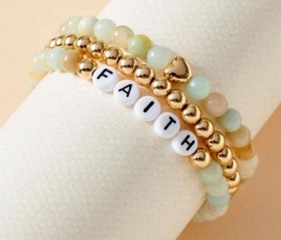 Clothing Avenue Zoe | Faith 3 Set Of Stone Beads Bracelet