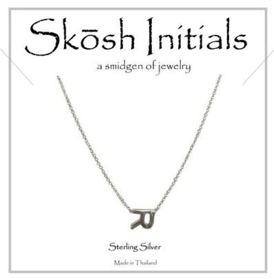 Clothing Skosh | Skosh Sideways Initial Necklace-Silver