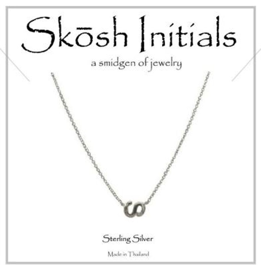 Clothing Skosh | Skosh Sideways Initial Necklace-Silver