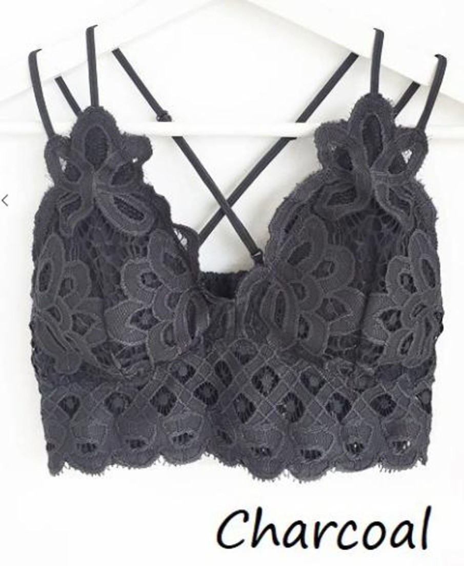 Clothing Anemone Bralettes | Bralette - Charcoal