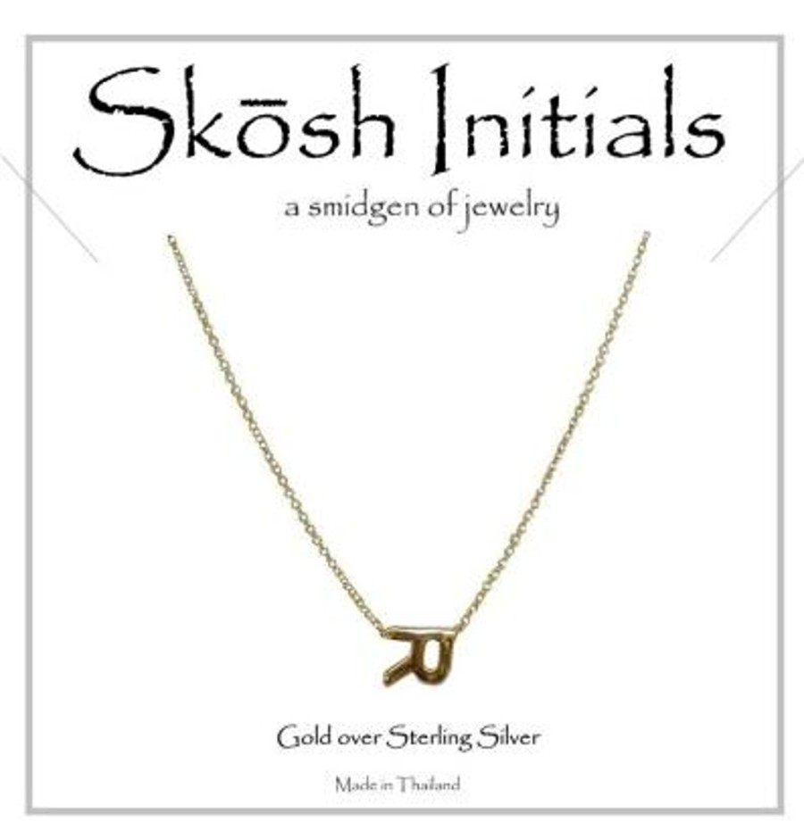 Clothing Skosh | Skosh Sideways Initial Necklace-Gold