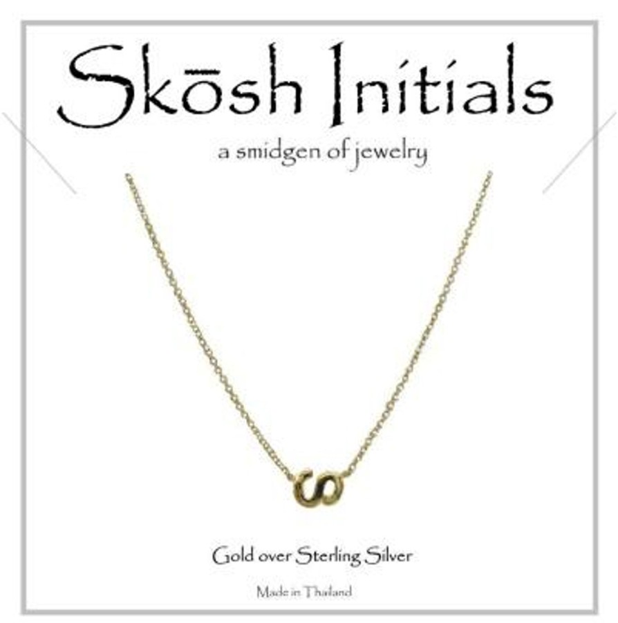 Clothing Skosh | Skosh Sideways Initial Necklace-Gold