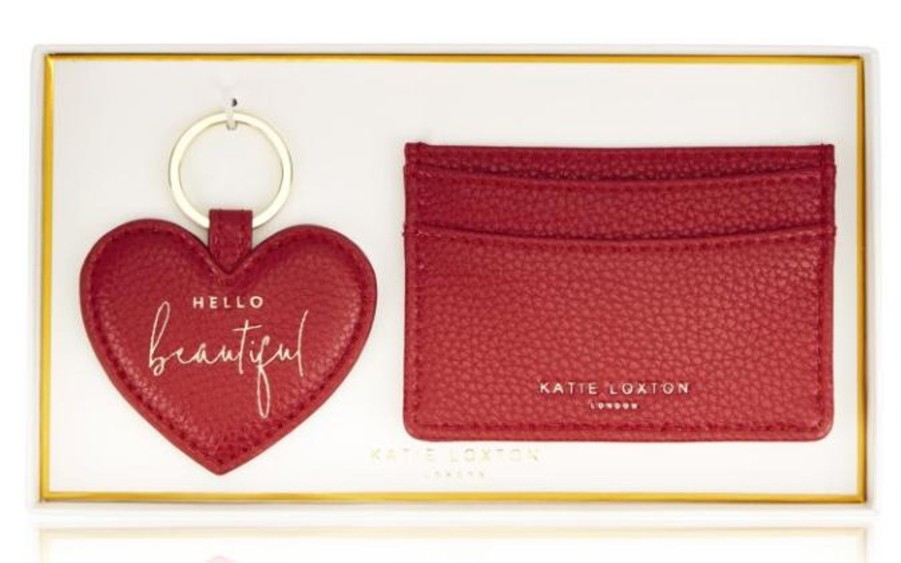 Clothing Katie Loxton | Heart Keyring & Card Holder Set - Red