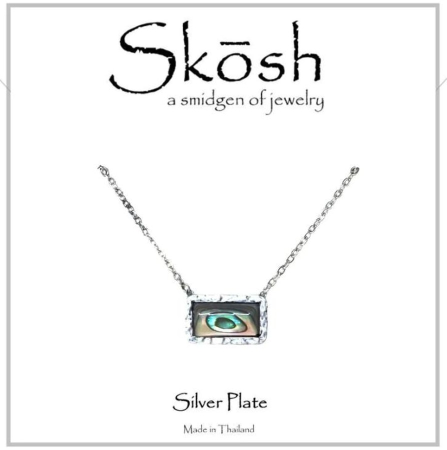 Clothing Skosh | Skosh Satin Silver Green Abalone Necklace