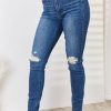 Clothing Trendsi | Judy Blue Full Size High Waist Distressed Slim Jeans Dark