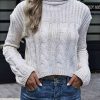 Clothing Trendsi | Cable-Knit Turtleneck Sweater Heather Gray