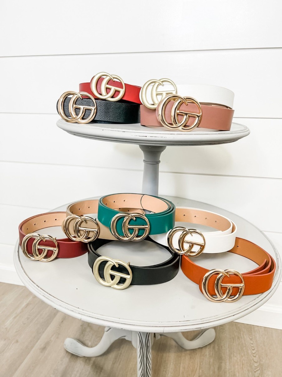 Accessories Pop Confetti | Cg Gold Buckle Belt