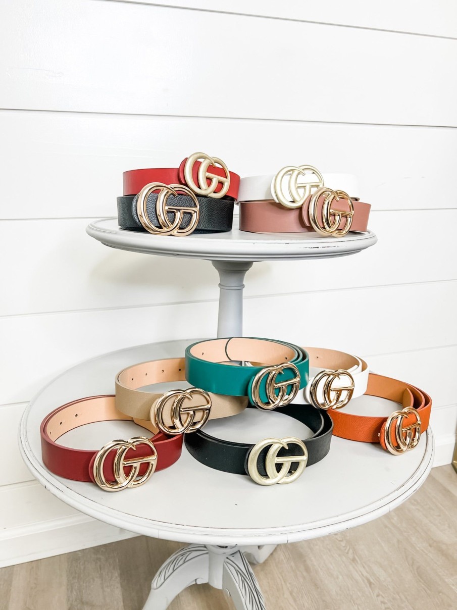 Accessories Pop Confetti | Cg Gold Buckle Belt