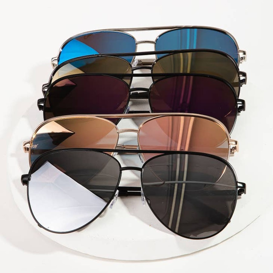 Clothing Collection by Fame | Mirrored Metal Frame Aviator Sunglasses