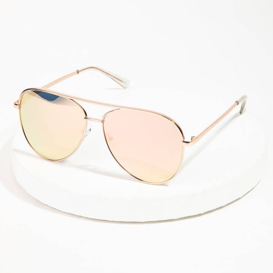 Clothing Collection by Fame | Mirrored Metal Frame Aviator Sunglasses