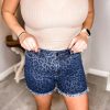 Clothing Judy Blue | Mid Rise Leopard Fray Hem Shorts