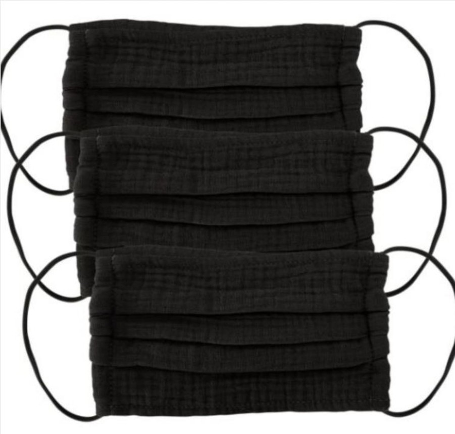 Clothing Kitsch | All Black Cotton Face Mask 3Pc Set