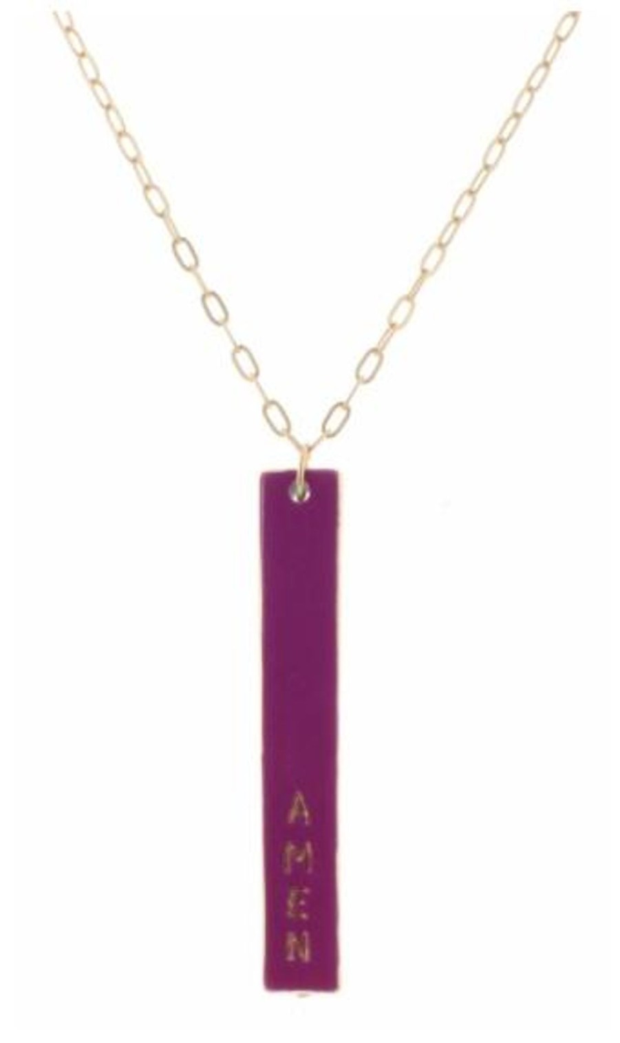 Clothing Jane Marie | Amen Purple Double Sided Bar W/ Cross Necklace