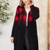 Clothing Trendsi | Heimish Full Size Plaid Open Front Cardigan Black/Red