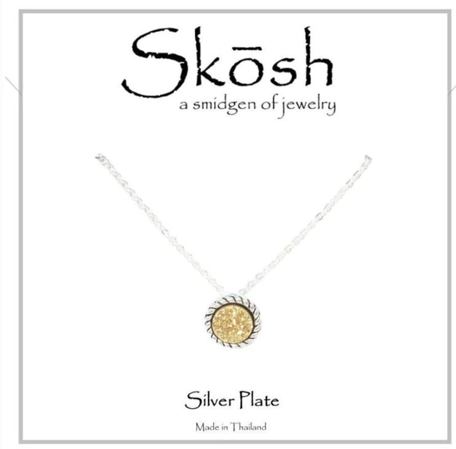 Clothing Skosh | Skosh Antique Silver Round Druzy Necklace