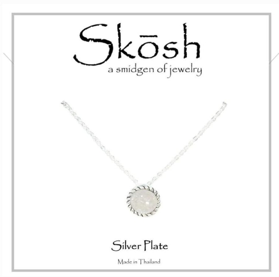 Clothing Skosh | Skosh Antique Silver Round Druzy Necklace