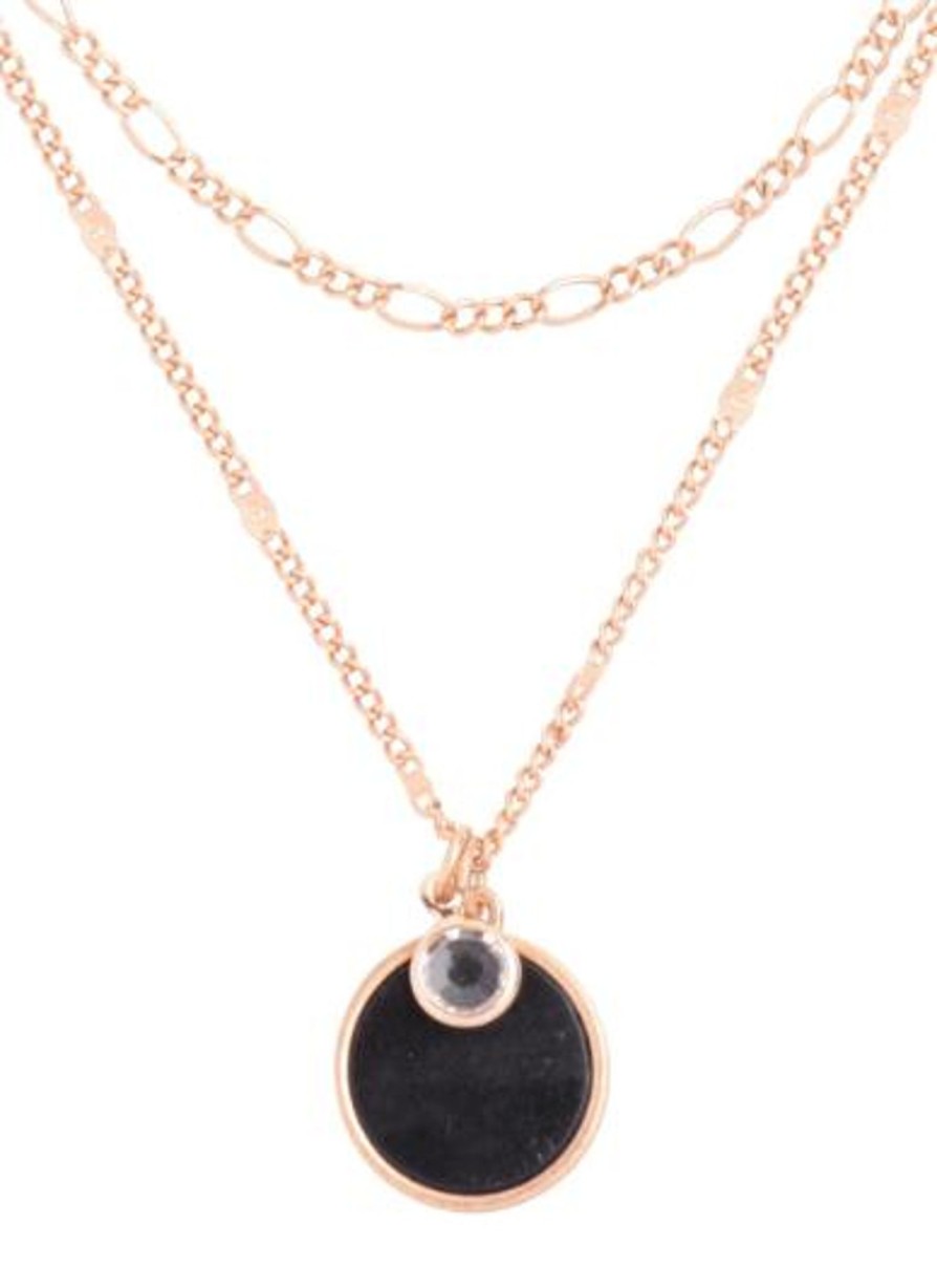 Accessories MYS Wholesale Inc Necklaces | Round Stone Pendent Short Necklace