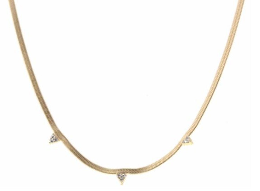 Clothing Jane Marie | Jm 16" Snake Chain W/ Hearts Necklace