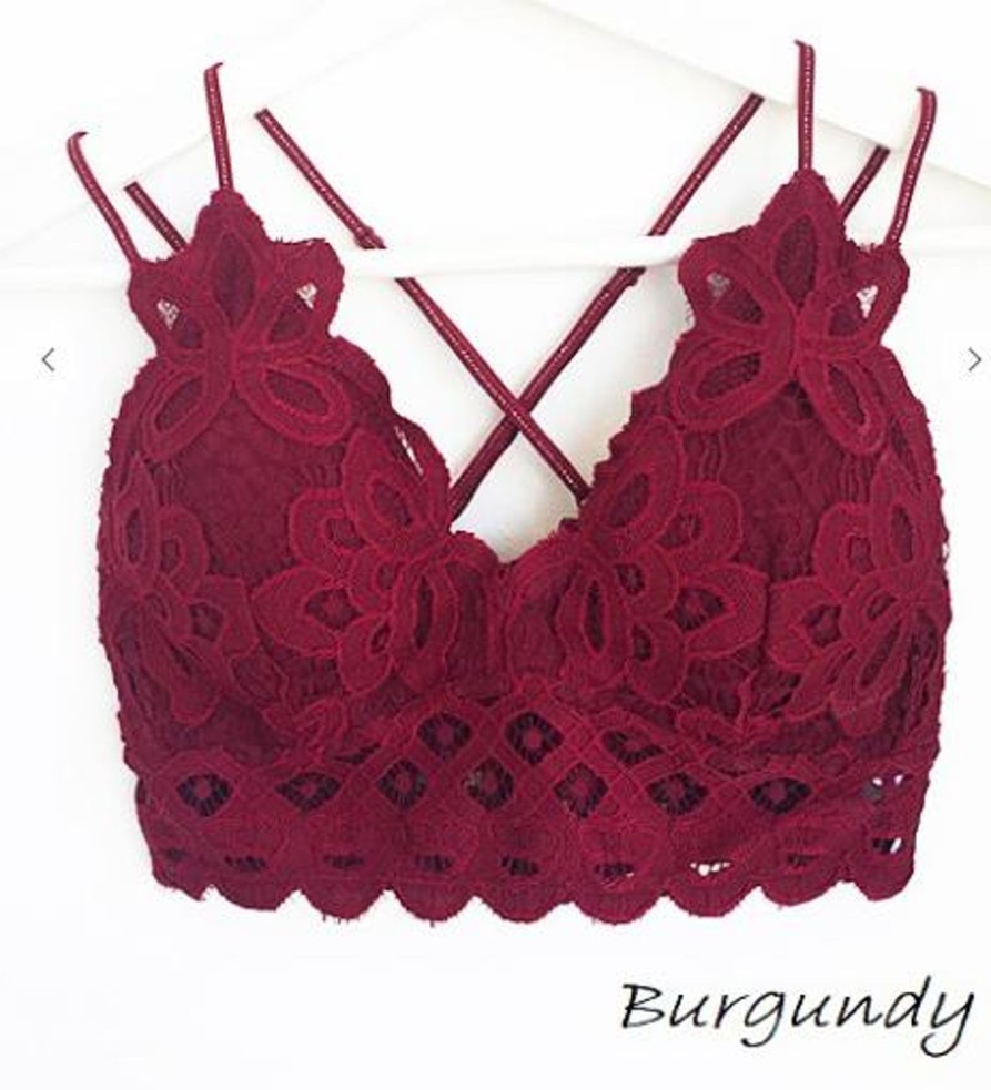 Clothing Anemone Bralettes | Bralette - Burgundy