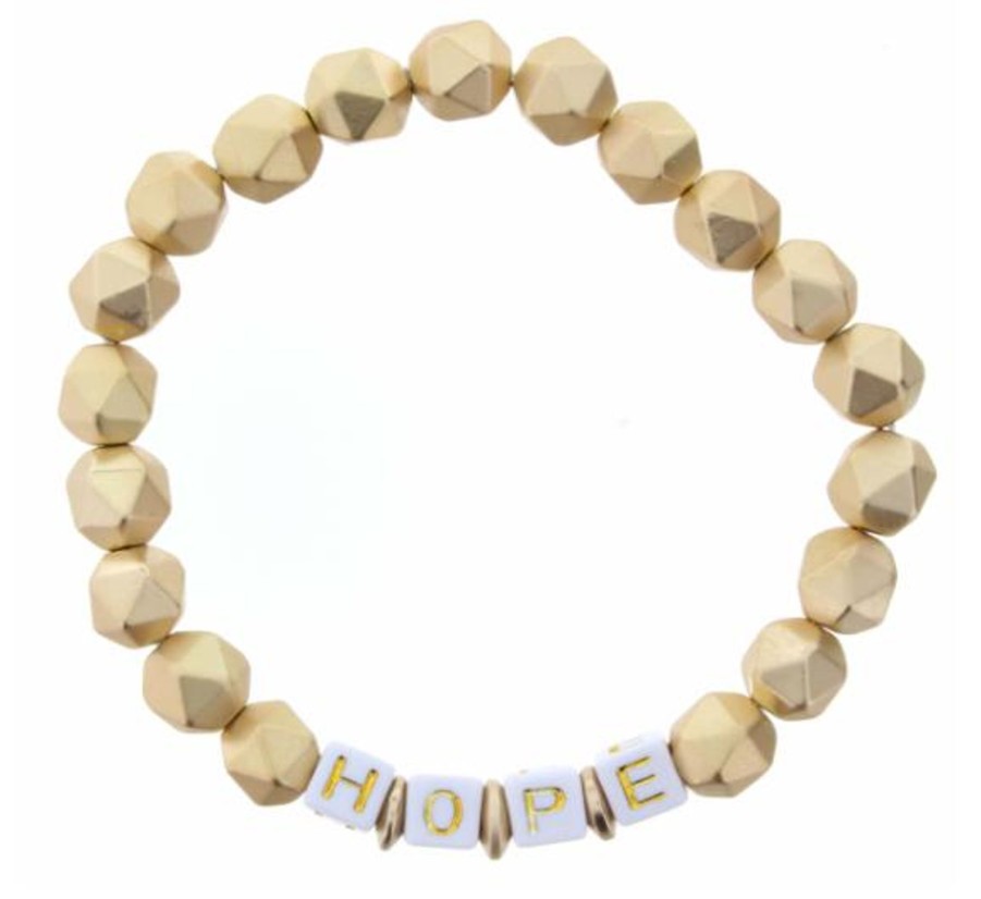 Clothing Jane Marie | Hope Gold Beaded Stretch Bracelet