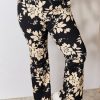 Clothing Trendsi | Heimish Full Size High Waist Floral Flare Pants Black/Taupe