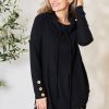 Clothing Trendsi | Jade By Jane Full Size Drawstring Cowl Neck Long Sleeve Blouse Black