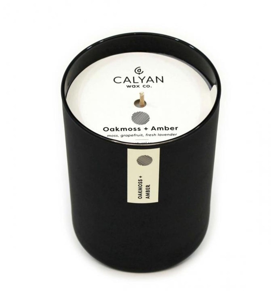 Accessories Calyan Wax Co. | Oakmoss + Amber Matte Black Candle