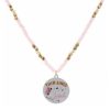 Accessories Jane Marie Necklaces | Kids 14" Beaded Necklace W/ Disk