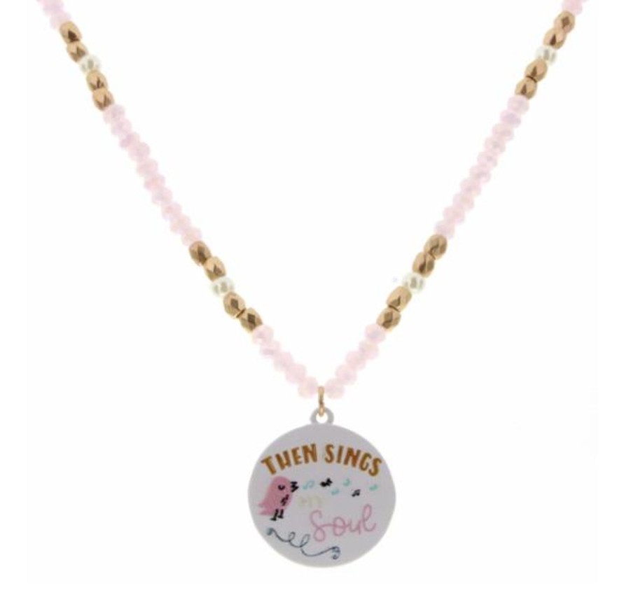 Accessories Jane Marie Necklaces | Kids 14" Beaded Necklace W/ Disk