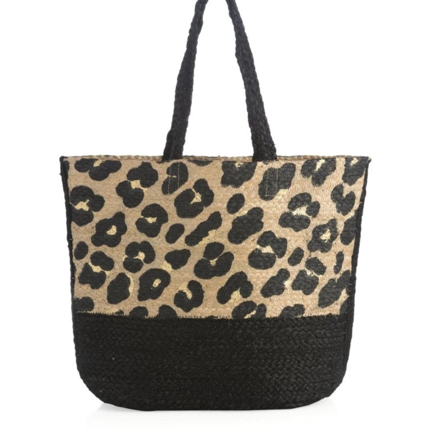 Clothing Shiraleah | Jute Leopard Tote Bag