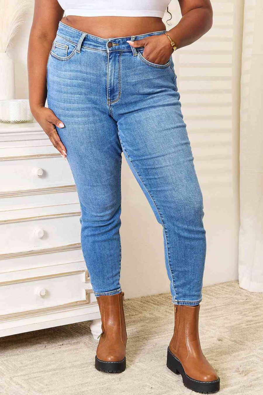 Clothing Trendsi Jeans | Judy Blue Full Size High Waist Skinny Jeans Medium