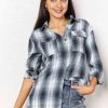 Clothing Trendsi | Double Take Plaid Dropped Shoulder Shirt