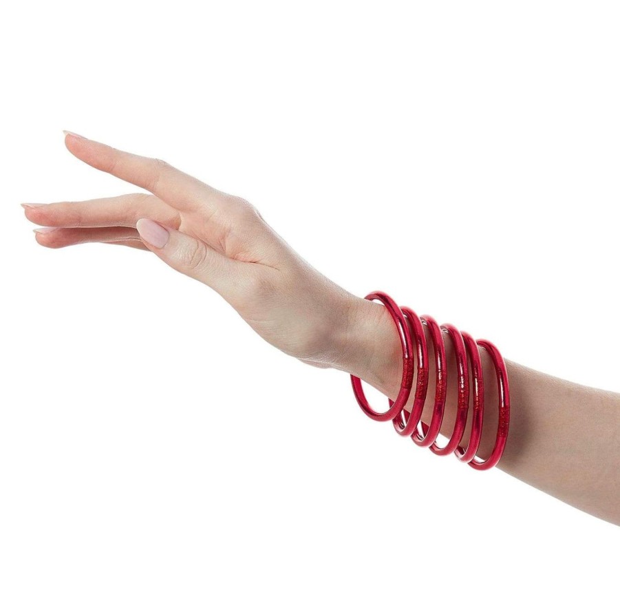 Accessories BuDhaGirl Bracelets | Pink All Weather Bangles