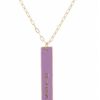 Clothing Jane Marie | Blessed Lavender Double Sided Bar W/ Cross Necklace