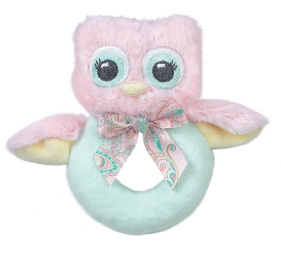 Clothing Bearington Collection | Lil' Hoots Pink Owl Rattle