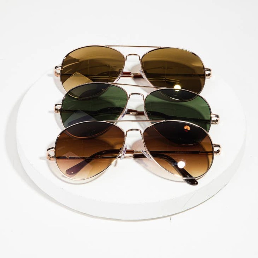 Accessories Collection by Fame | Aviator Gold Rimmed Sunglasses