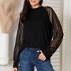 Clothing Trendsi | Double Take Round Neck Raglan Sleeve Blouse Black