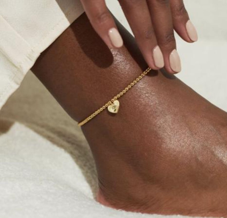 Clothing Katie Loxton | Anklet - Hammered Heart Gold