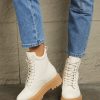 Clothing Trendsi | Platform Combat Boots Ivory