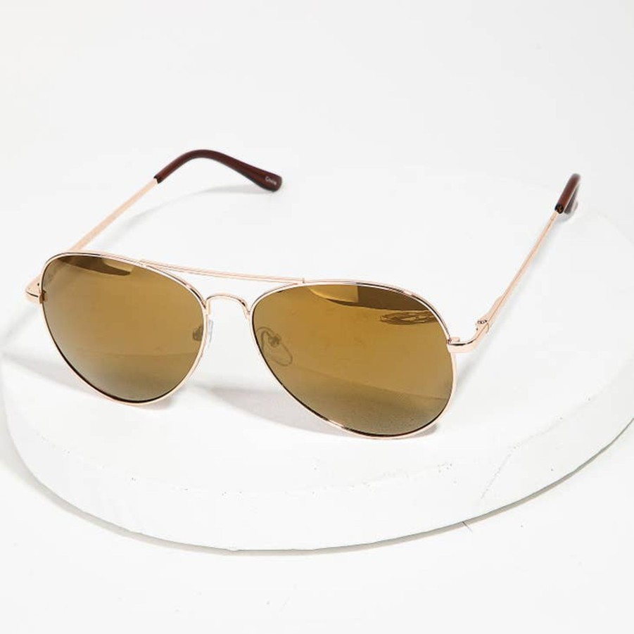 Clothing Collection by Fame | Aviator Gold Rimmed Sunglasses