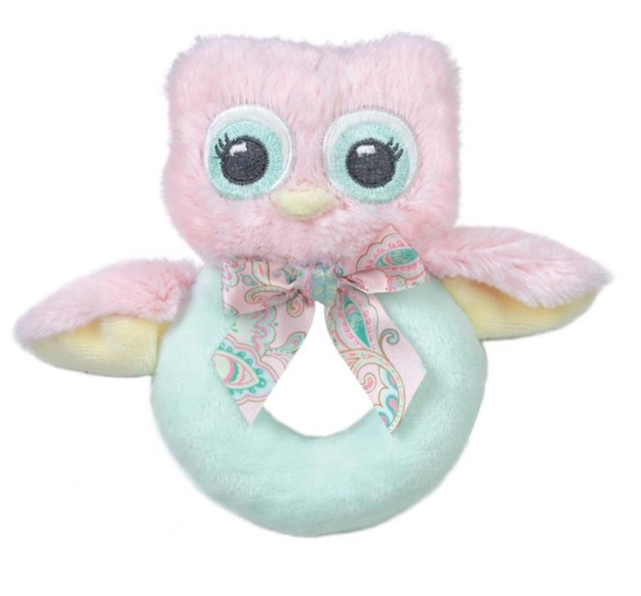 Clothing Bearington Collection | Lil' Hoots Pink Owl Rattle