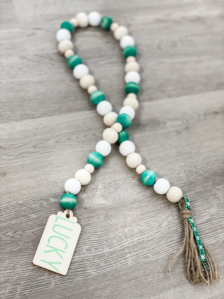 Accessories Heart And Home | St. Patricks Wood Beaded Garland