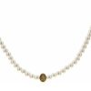 Clothing Jane Marie | Jm Kids Pearl Necklace W/ Gold Initial