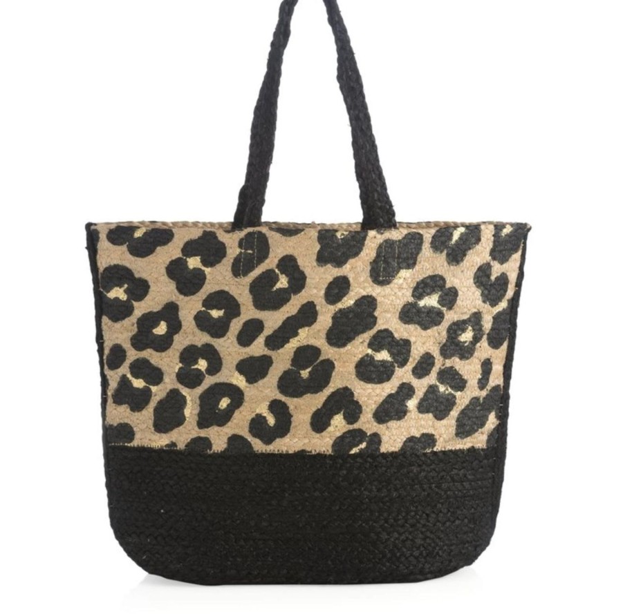 Clothing Shiraleah | Jute Leopard Tote Bag