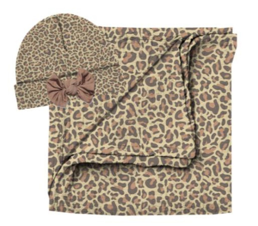 Clothing Jane Marie | Leopard Swaddle & Beanie Set