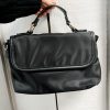 Accessories Ahdorned | Black Nylon Top Handle Bag W/ Strap