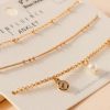 Clothing Avenue Zoe | Brass Metal Disc Pearl Charms Anklet Set