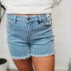 Clothing Judy Blue Shorts | Hi-Waist Stripe Cut Off Shorts