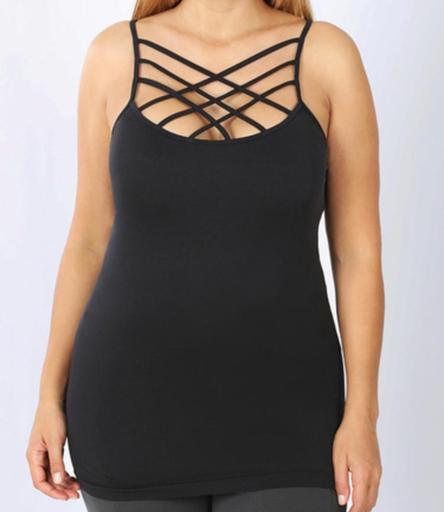 Clothing Zeanna | Crisscross Plus Tank