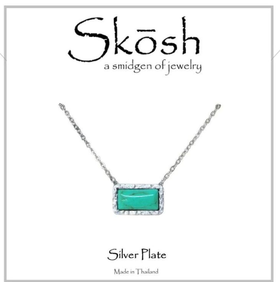 Clothing Skosh | Skosh Satin Silver Green Turquoise Necklace